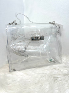 Large Silver Clear Purse